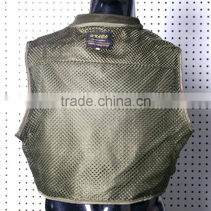 2016 Wholesale factory new design waterproof men's multi pockets fishing vest