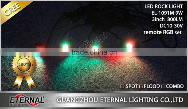 9W high brightness Multicolor RGB Rock Lights For Jeep Wrangler JK TJ WJ XJ MJ Trucks offroad