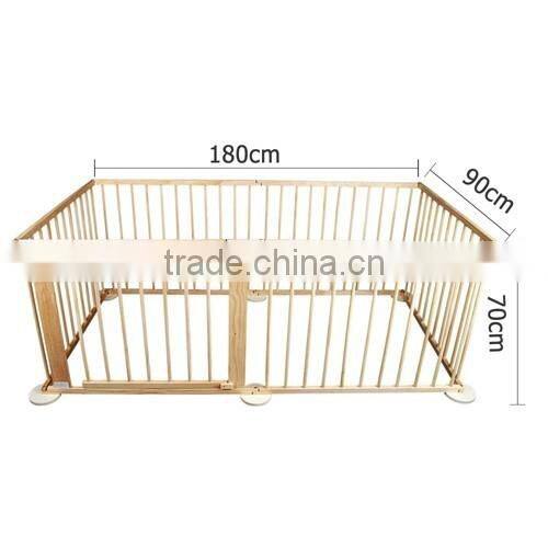 European standard 6sides folding natural color wooden baby playpen