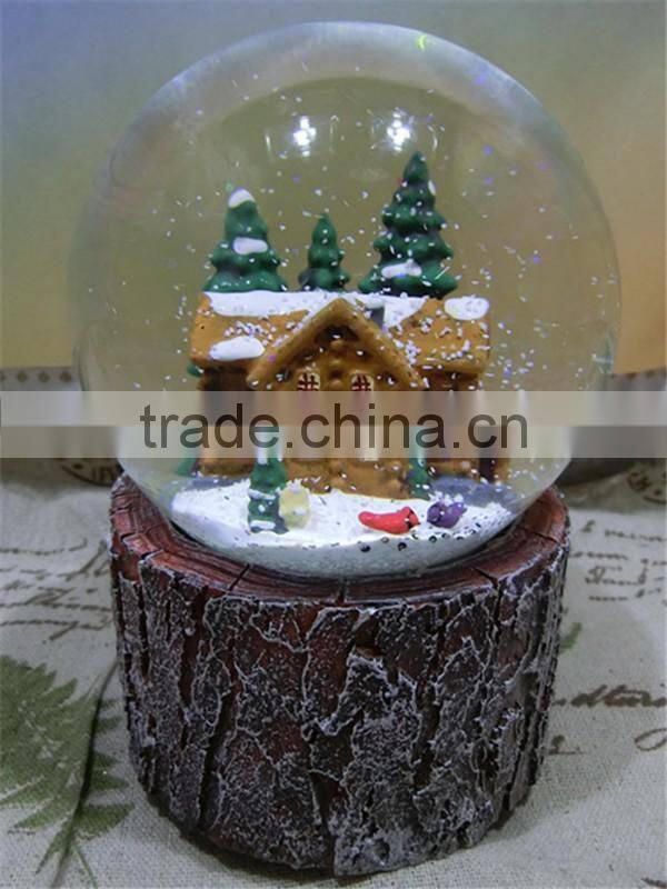 Custom Resin Candy House Musical Christmas Snow Globe