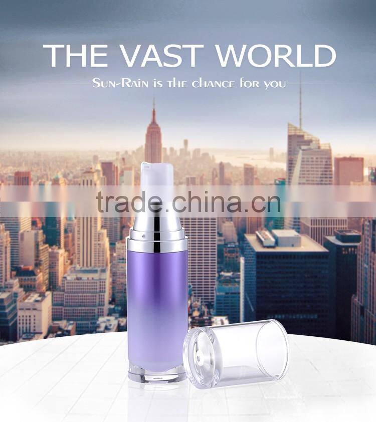 Wholesale luxury special design cosmetic acrylic airless 15ml serum bottle