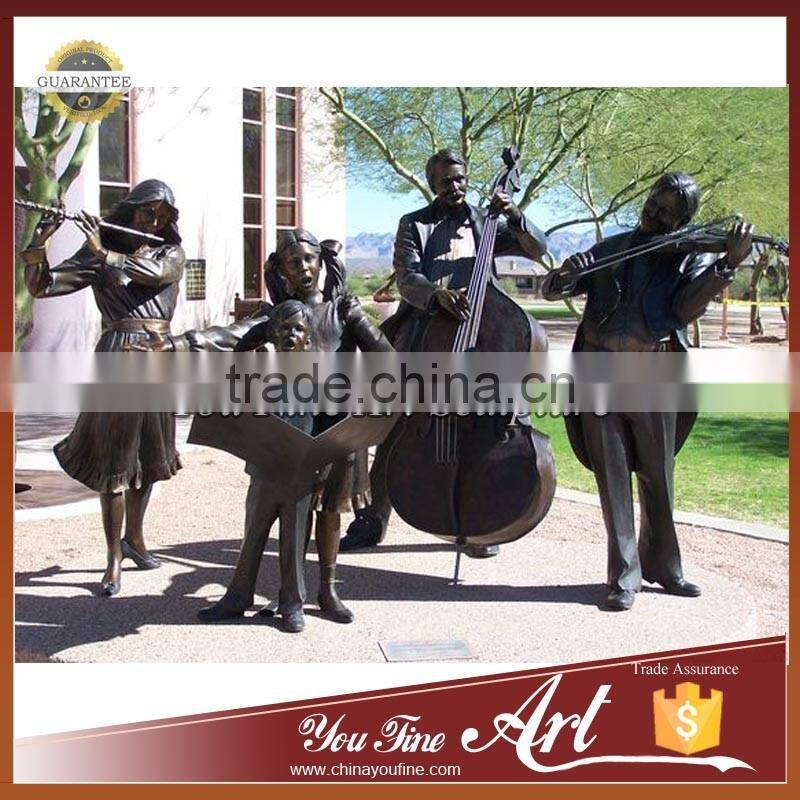 High Quality Life Size Cast Bronze Musician Statue