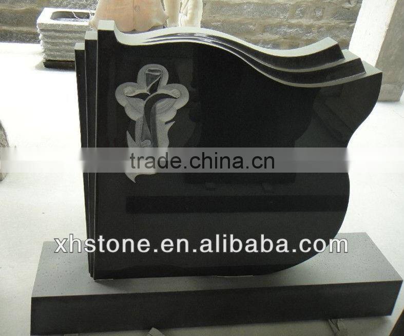 headstone accessories hand etching memorial tombstone shanxi black upright book shape headstone