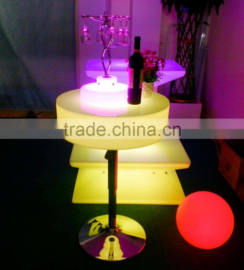 HUAJUN Popular style wooden bar counter design /bar counter furniture with led light