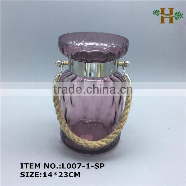 stained rope hanging glass vase wholesale