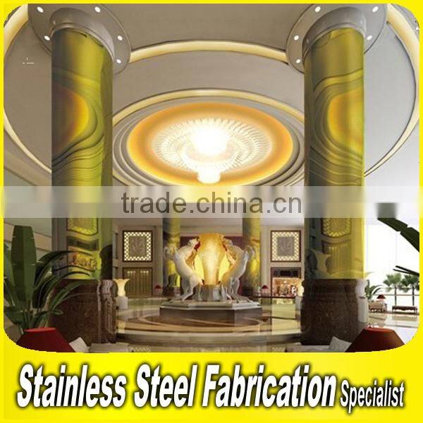 Decorative Etched Color 304 Stainless Steel Pillar Cladding