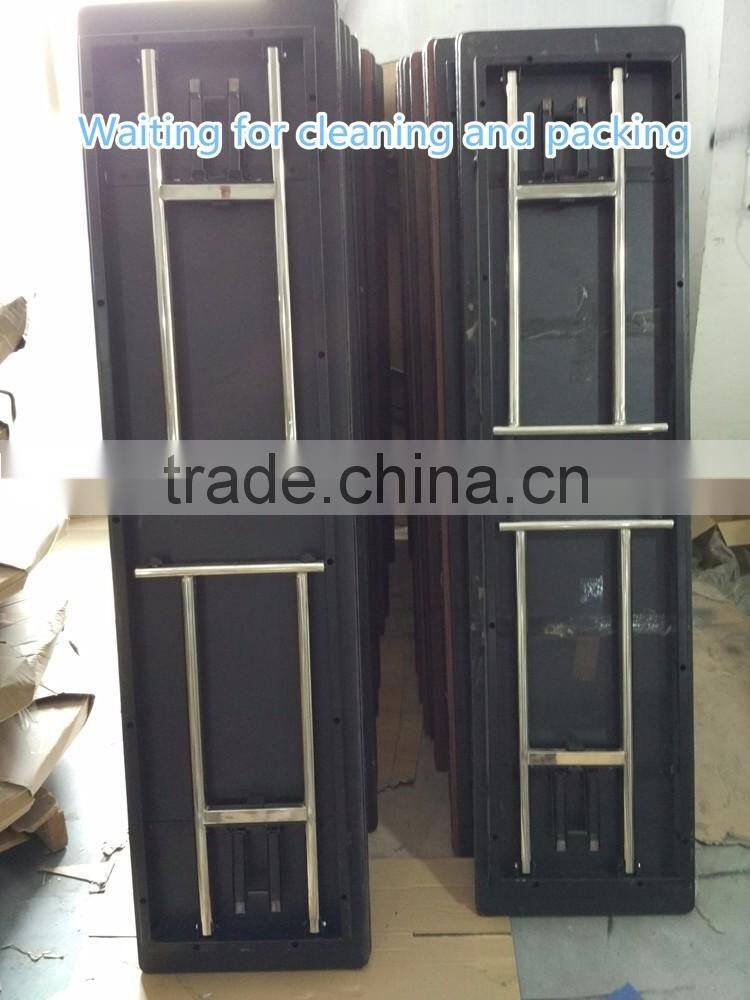 New Style Comercial Banquet Rectangular Training Tables with Folding Legs and metal mask