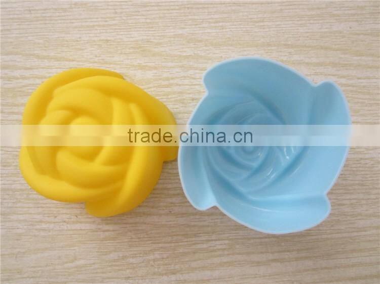 colorful muffin rose-shaped silicone cake mold