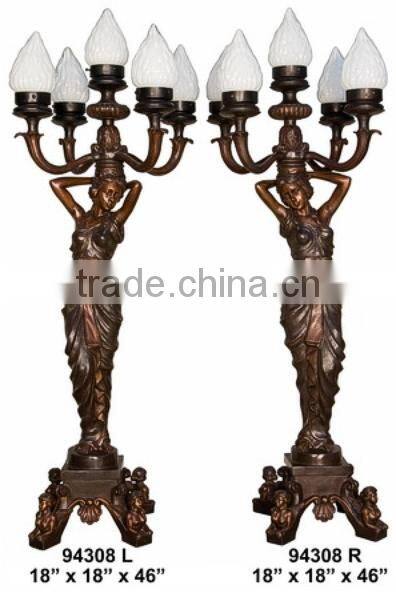 Bronze Ladies Lamps Torchieres