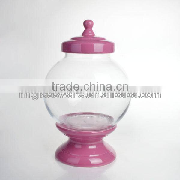 Fancy glass water and beverage dispenser with ceramic lid and stand