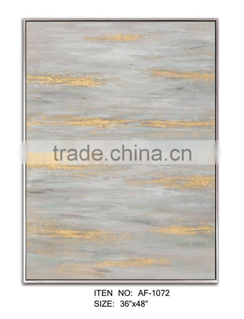 Abstract Water Oil Painting with Floating Frame