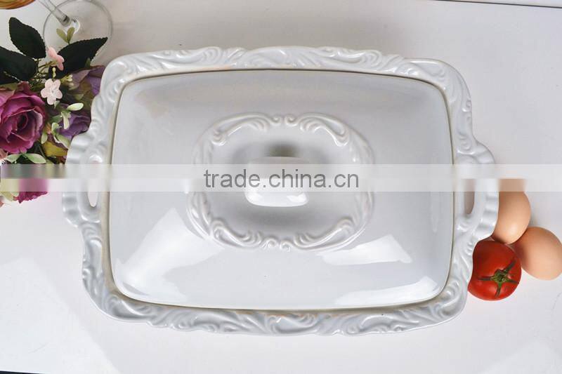14.5" Square porcelain baking tray