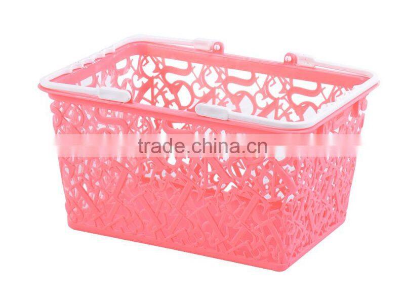 New design PP plastic storage basket with handle