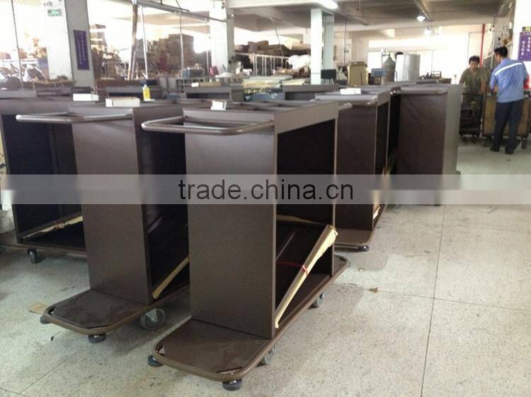 Stainless steel housekeeping trolley cleaning cart for hotel