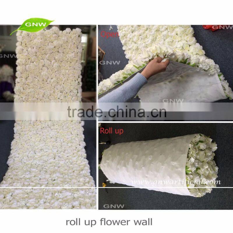 GNW FLW1606012-CL Hot sale white roll up flower wall for wedding backdrop