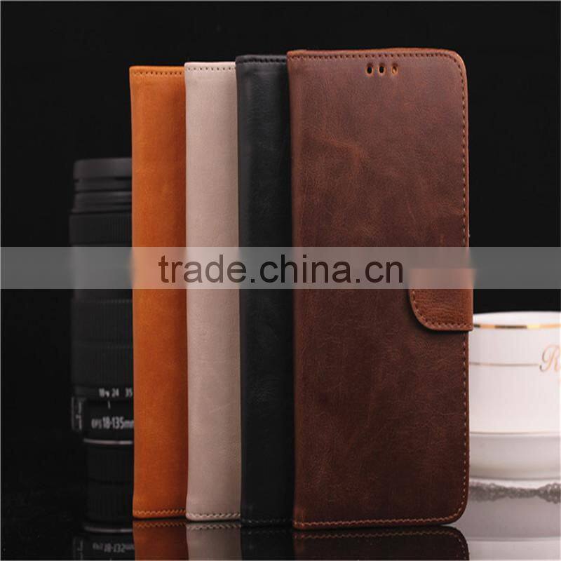 High quality crazy-horse PU card bumper/pocket cell phone case for Samsung