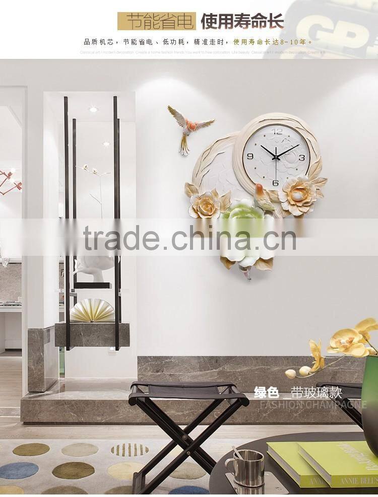 M11A Momoda Living room Creative modern hanging fancy elegant 3D flower wall clock quiet quartz decoration large wall clock