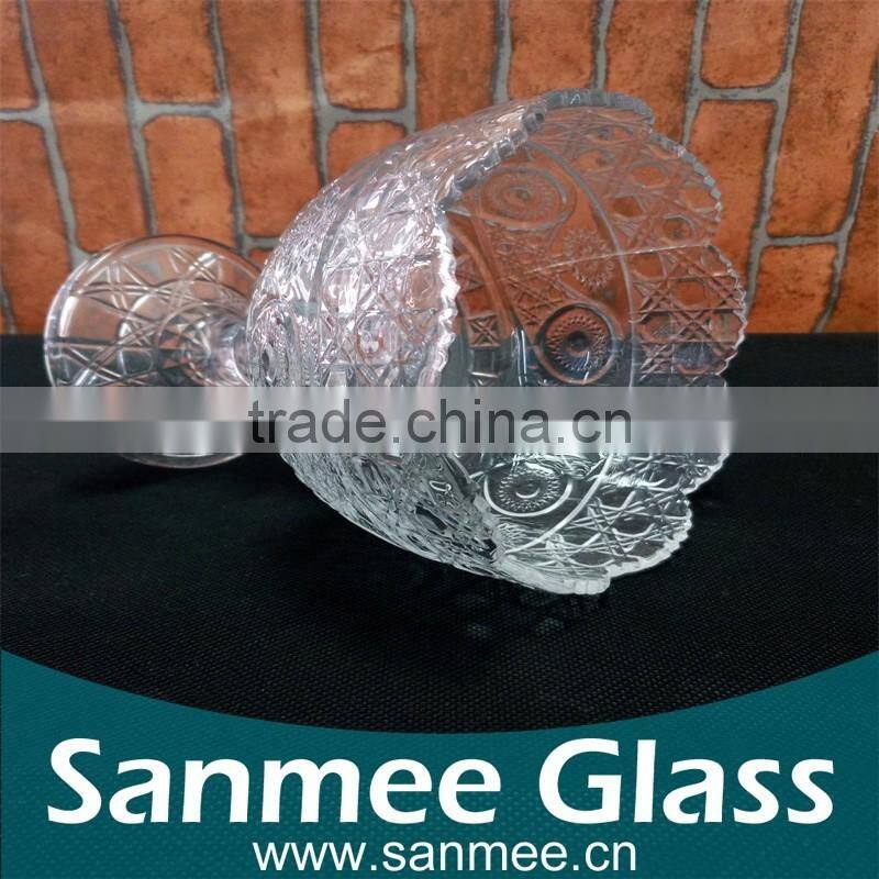 Large Size Custom Patterns Glass Ice Cream Cup