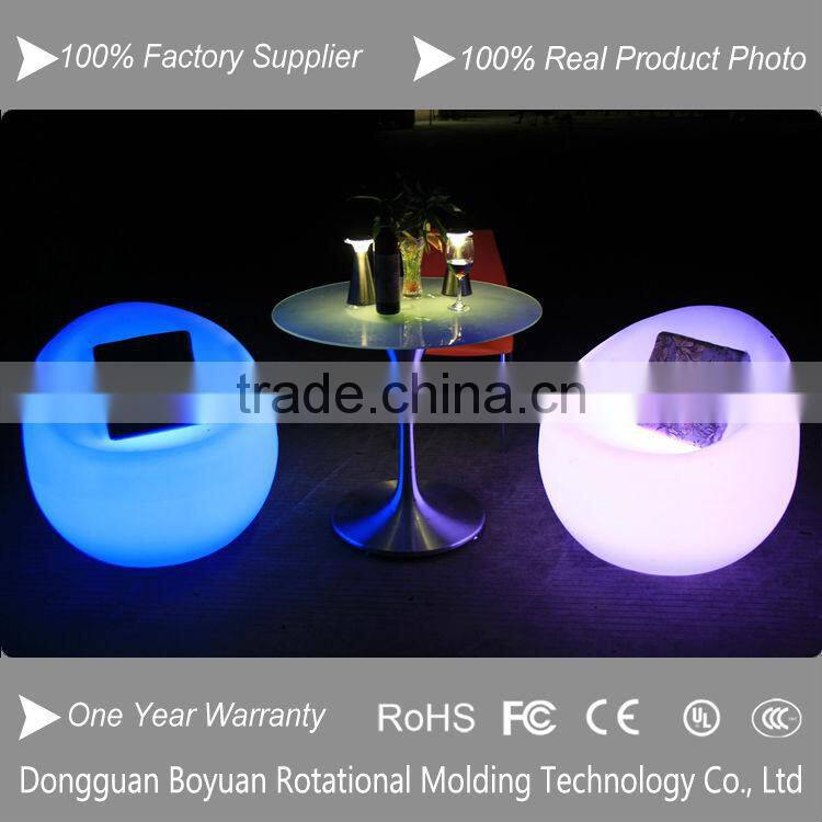 Plastic led chair/led furniture/long led sofa with leather
