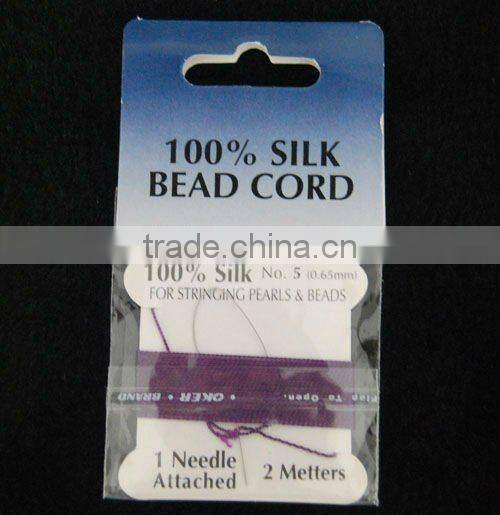 wholesale 100% bead silk threading cord with needle attached