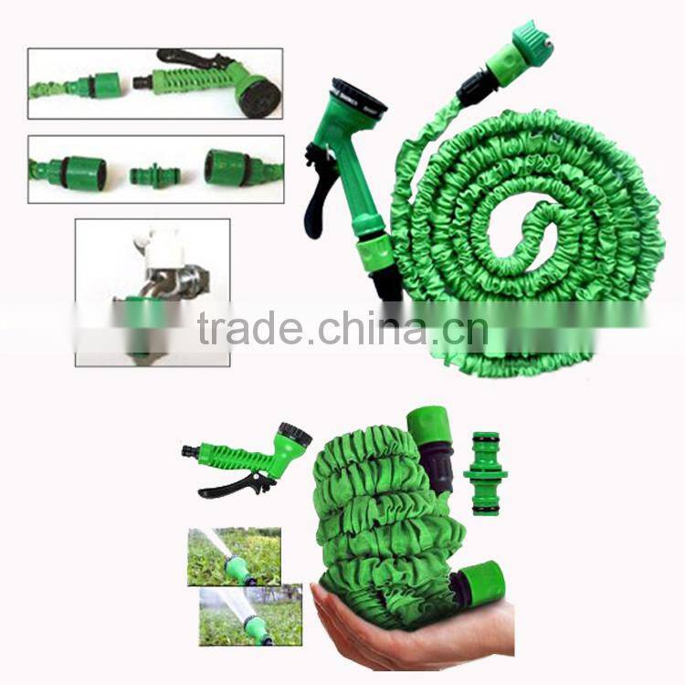 Green color quick connection expandable fabric garden hose