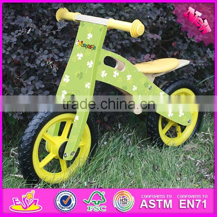 2016 high quality wooden kids bike ride toy, top fashon wooden kids bike ride toy W16C150