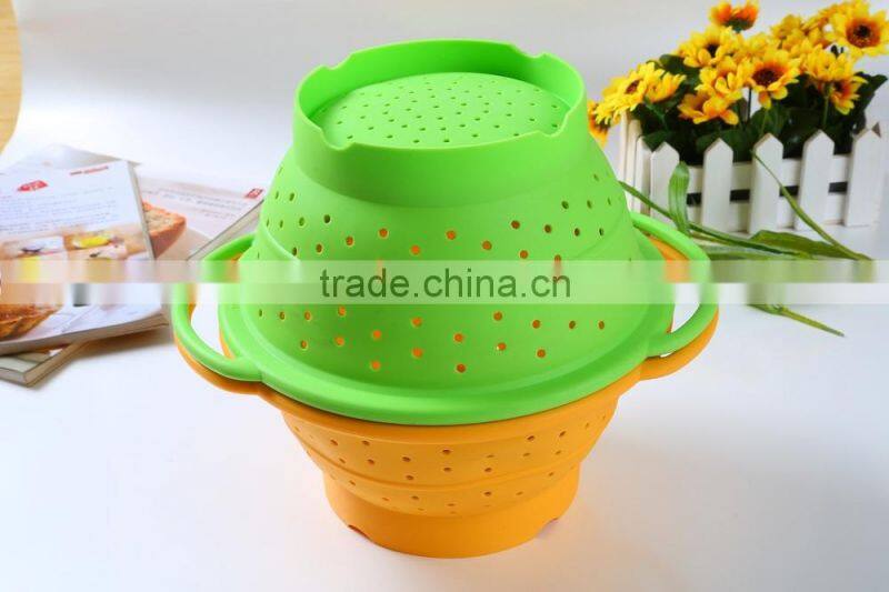 Silicone birdbath folding bowls Kitchen basket wash basin silicone basket