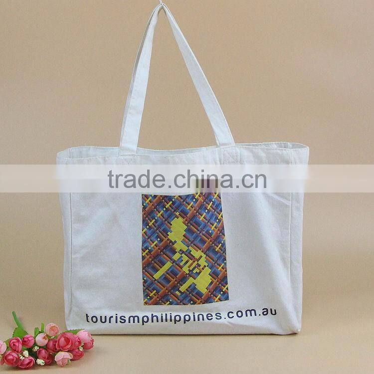 Promotional customized natural recycled cotton tote eco shopper bags