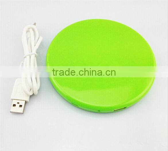 1800mAh Round Mirror Shape Solar Power Bank Adsorption Available