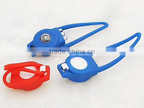 Lichao LC-7008 Colorful 2 Mode 3 LED Bulbs Silicone Strobe Light on Bike