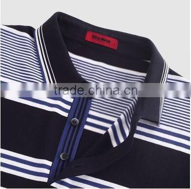 New Branded yarn dyed Men's cotton strip polo t shirt