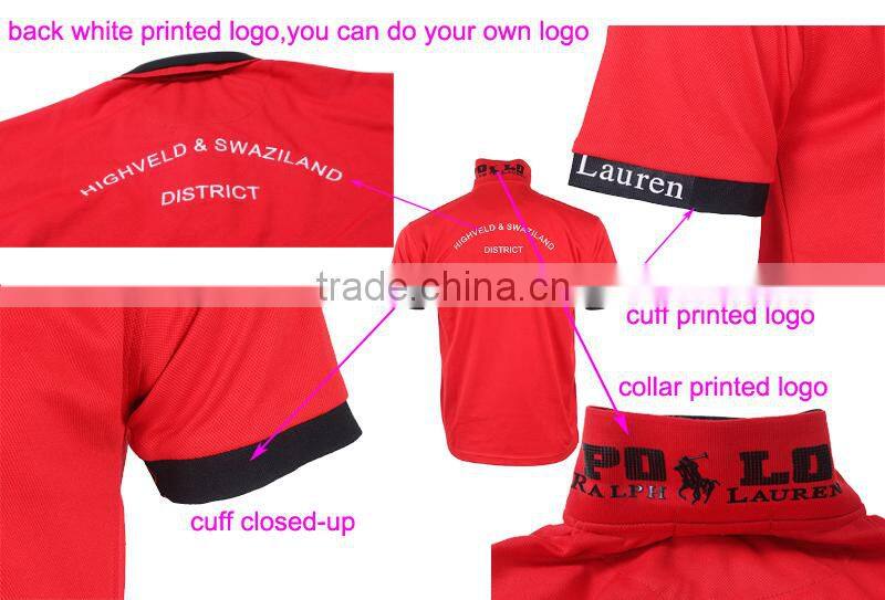Customized Fabric Embroidery or Printed Brand Name Short Sleeves Custom Sports Polo Tee Shirt