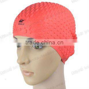 Bubble swim cap rubber swim cap bright color silicone swimming cap