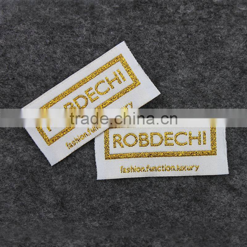 Custom Personalized Quality Gold Thread Clothing Woven Labels