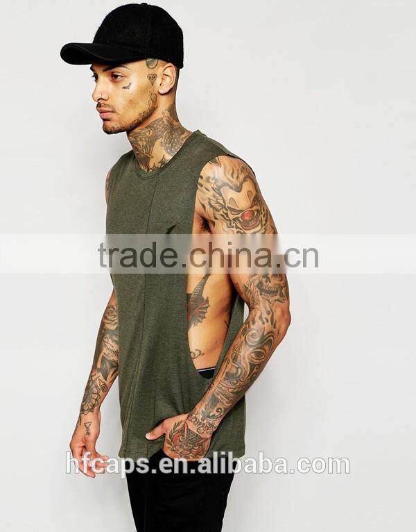 OEM loose Green deep cut gym tank top