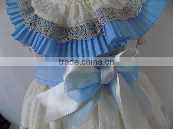 New Design Swiss Dots With Cape Collar Baby Girls Clothes Dress