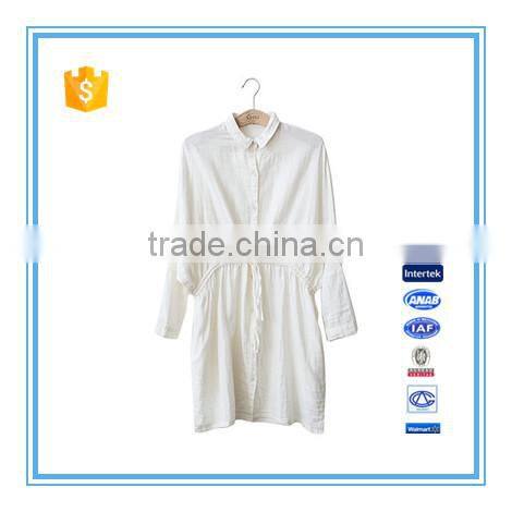 Spring And Summer Long Sleeves Double Layer Cotton Long Women Shirt