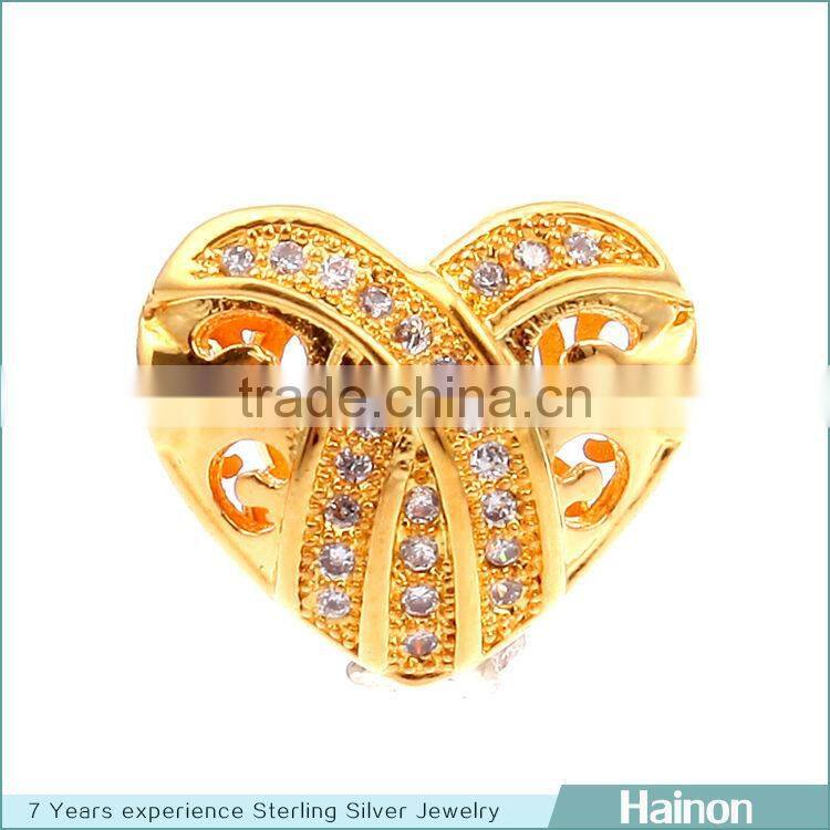 ebay hot sale love metal beads in sterling silver gold plated