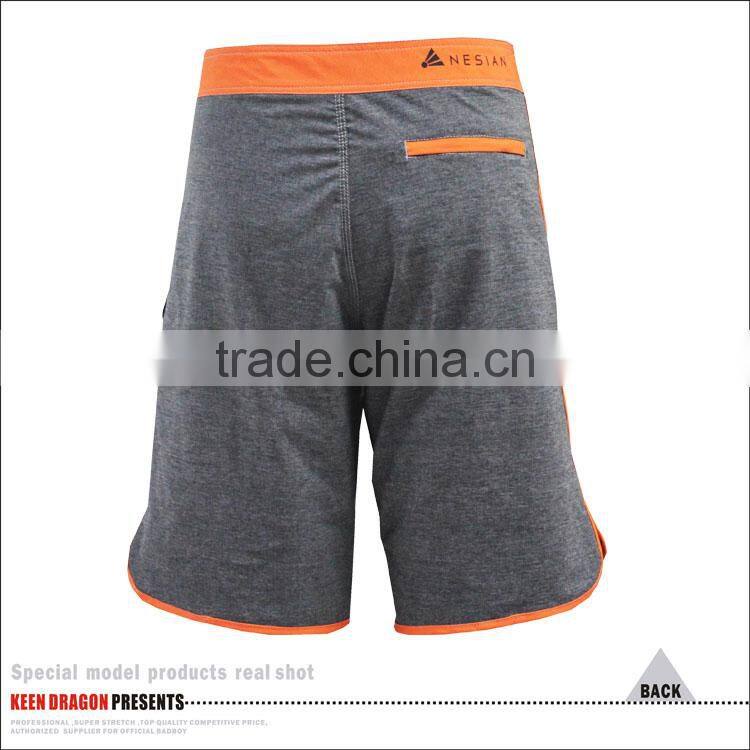 4 way stretch solid piping heather board shorts for men