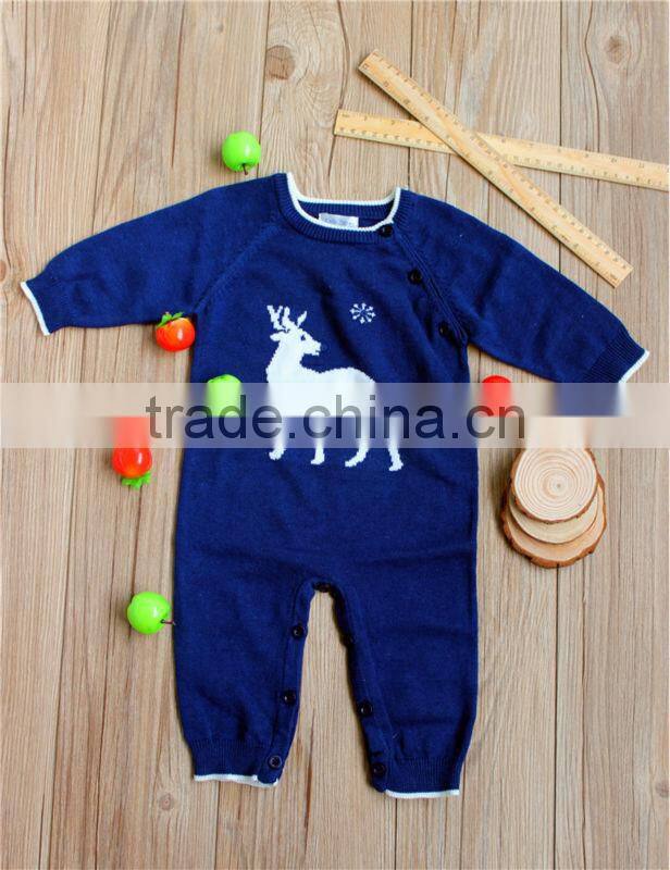 Hot Sell Fashion Jacquard Animal Pattern Organic Cotton Baby Romper