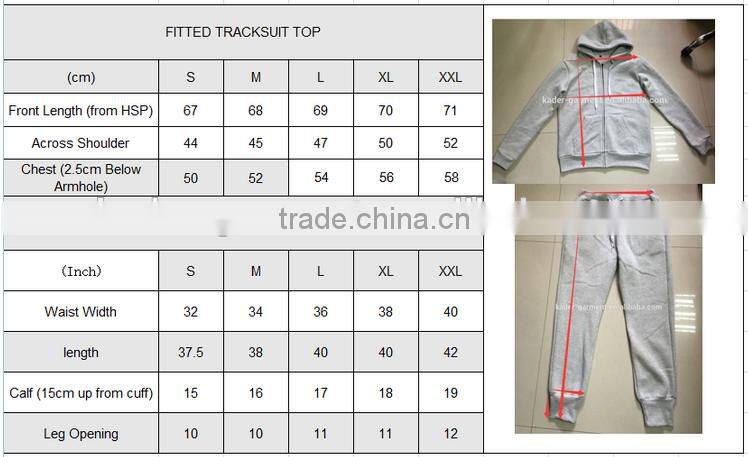 new fashion apparel oem gym fleece tracksuit design for mens