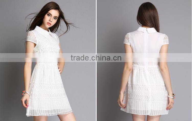 Summer Women Floral Lace Crochet Boho Hippie Mini Dress