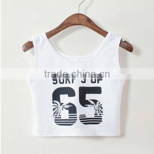 2015 New Arrival Design Your Own Printing Sexy Young Lady Short Tank Top