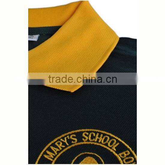 School Uniform Factory Girls' short sleeve men polo t-shirt 100% polyester