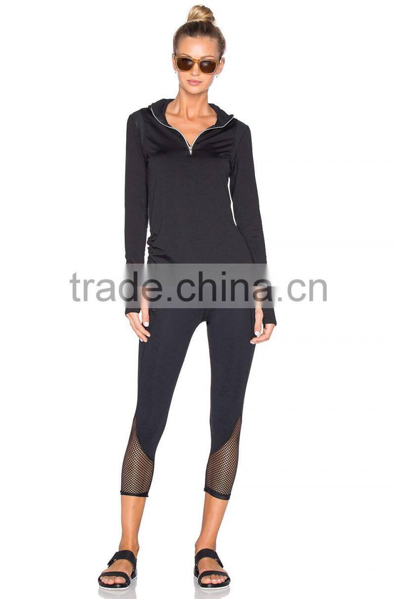 2016 Winter wholesale women Long sleeved sweat100% cotton plain full zip hoodie