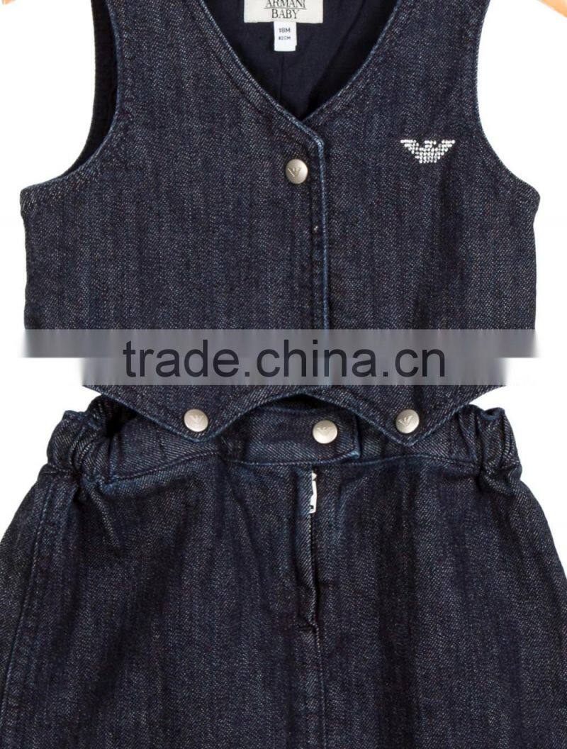 wholesale kids girls detachable denim dress baby clothes new design Baby Girls Cusual Dress