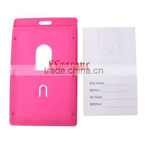 Fuchsia Vertical Polyvinylchlorid ID Cards Badges Holders 10.9cm x6.7cm
