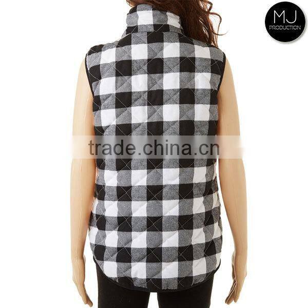 Wholesale Plaid Buffalo Vest Top Women Quilted Vest