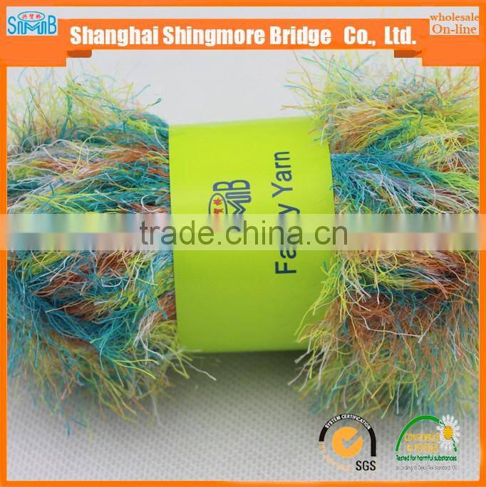 China feather yarn gold supplier hot wholesale OEKO-Tex Standard quality lurex feather yarn for yarns knitting