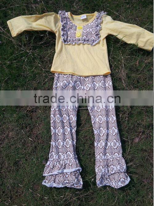 Fashion kids adorable christmas cotton 2pcs winter tops and pants clothing set children costumes